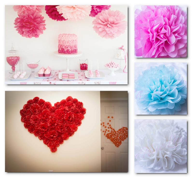 Heart Flower Paper Backdrop Decoration