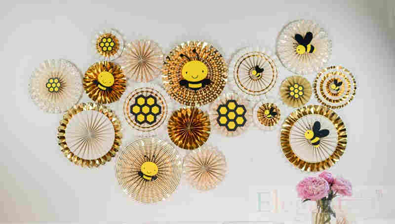 Theme Base Custom Pinwheel Paper Decoration Mommy To Bee